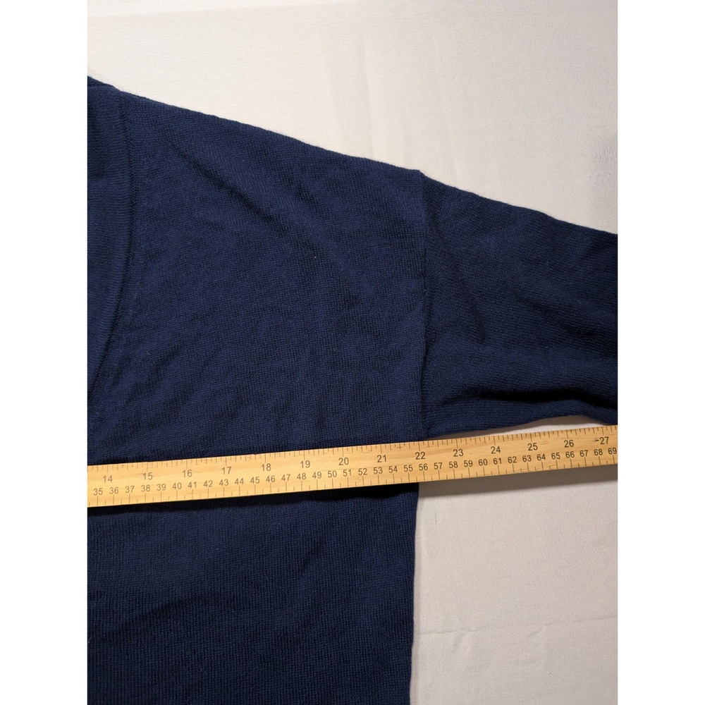 G. Label Goop Women XS Navy Blue 100% Cashmere V-Neck Cardigan Sweater Italy - Picture 6 of 12